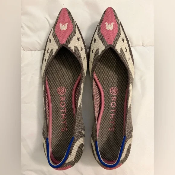 Rothy's Women's Moroccan Rose (Pink and Gray) Point Flats - size 9 - Picture 1 of 3